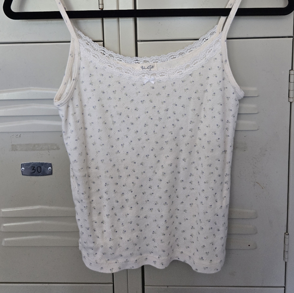 Brandy Melville Cream Floral Lace Camisole